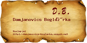 Damjanovics Boglárka névjegykártya
